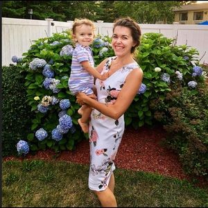 White Floral Sheath Dress